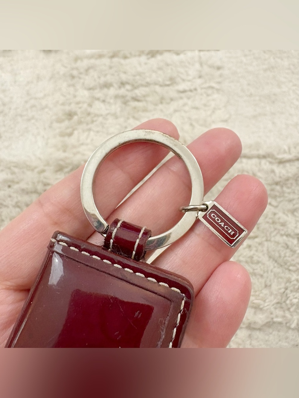 Vintage Y2K Rare HTF Patent Leather Mini Coach Photo Keychain - Picture 5 of 11